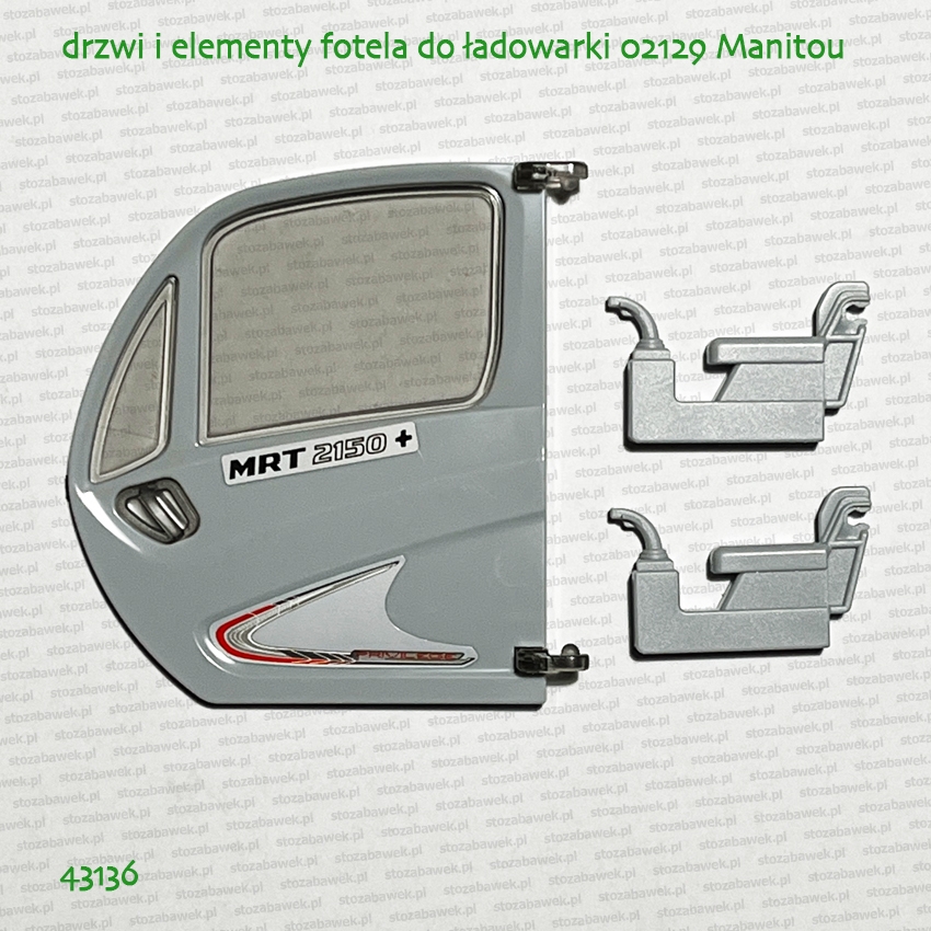 43136 BRUDER Drzwi i elementy fotela do ładowarki 02129 Manitou MRT 2150