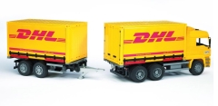 Bruder - 02784 MAN z kontenerem z plandeką i przyczepą DHL