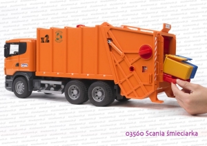 03560 - Scania śmieciarka + 2 kosze na śmieci w zestawie