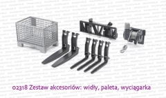 02318 - paleta siatkowa, widły, przejściówka do zamocowania na ładowacz czołowy, wyciągarka