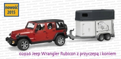 Bruder 02926 Jeep Wrangler Unlimited Rubicon z przyczepą i koniem - koń w przyczepie