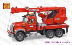 Bruder 02826 MACK dźwig czerwony