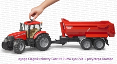 Bruder 03099 Ciągnik rolniczy Case IH Puma 230 CVX + przyczepa Krampe - sposób sterowania kołami