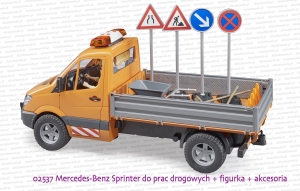 02537 BRUDER Mercedes-Benz Sprinter do prac drogowych z figurką i akcesoriami