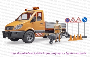 02537 BRUDER Mercedes-Benz Sprinter do prac drogowych z figurką i akcesoriami