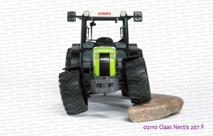 02112 BRUDER Ciągnik rolniczy Claas Nectis 267 F z ładowaczem i przyczepą - terenowe zawieszenie