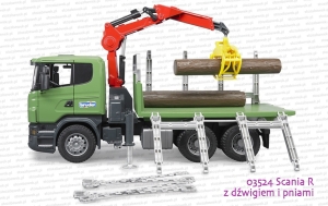 Bruder 03524 Scania R z dźwigiem i pniami