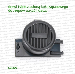 42509 BRUDER Tylne drzwi z osłoną koła zapasowego do Jeepa Rubicona 02526 02527