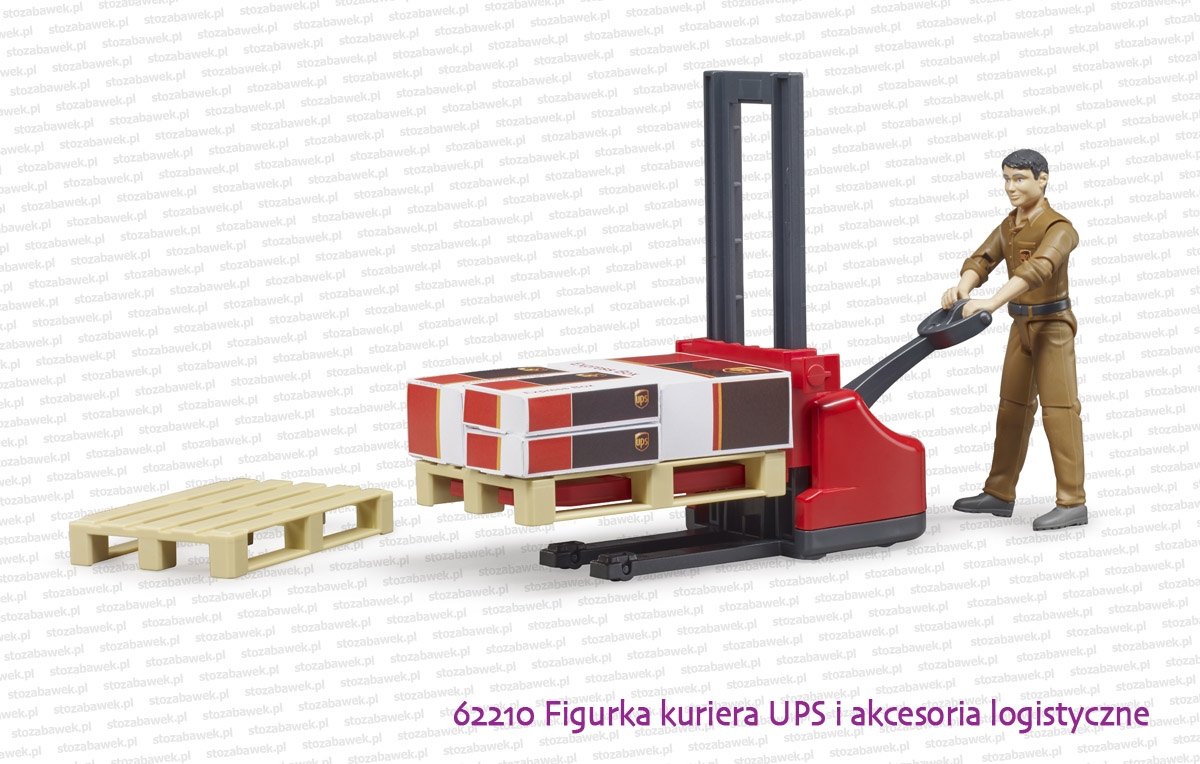 62210 BRUDER Figurka kuriera UPS i akcesoria logistyczne