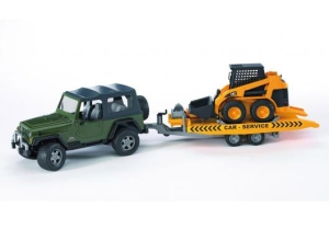 02923 Jeep Wrangler z miniładowarką Caterpillar na lawecie