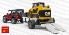Bruder 02924 Jeep Wrangler z miniładowarką Caterpillar na przyczepie