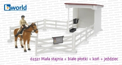 62521 Mała stajnia z koniem, zagrodą i jeźdźcem