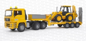 02776 BRUDER MAN TGA z naczepą i koparko-ładowarką JCB 4CX