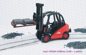 Bruder 02511 Wózek widłowy Linde H30D + dwie palety
