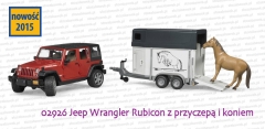 Bruder 02926 Jeep Wrangler Unlimited Rubicon z przyczepą i koniem