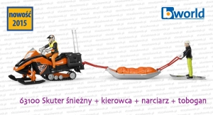 63100 Skuter śnieżny + kierowca + narciarz + tobogan