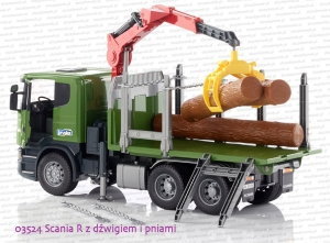 Bruder 03524 Scania R z dźwigiem i pniami