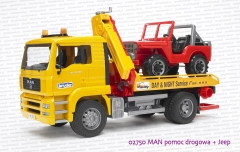 Bruder 02750 MAN pomoc drogowa + Jeep