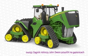 04055 BRUDER Ciągnik rolniczy na gąsienicach John Deere 9620RX z otwartą maską od silnika