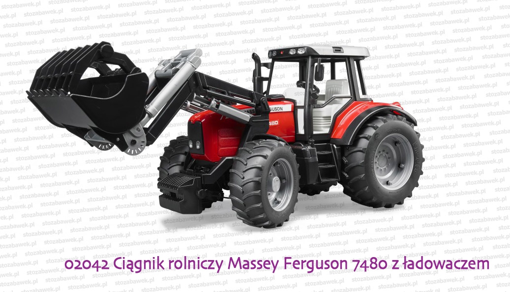 Bruder 02042 Ciągnik rolniczy Massey Ferguson 7480 z ładowaczem czołowym