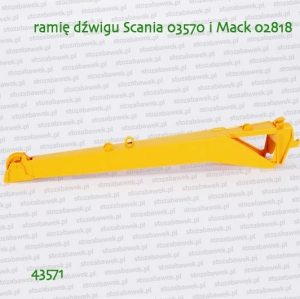 43571 BRUDER Końcowe ramię dźwigu Scania 03570, 03571 lub Mack 02818