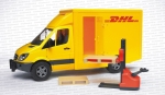 02534 BRUDER Mercedes Benz Sprinter DHL + podnośnik + palety