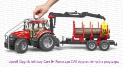 Bruder 03098 Ciągnik rolniczy Case IH Puma 230 CVX do prac leśnych z przyczepą - sposób sterowania kołami