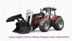 Bruder 02042 Ciągnik rolniczy Massey Ferguson 7480 z ładowaczem czołowym