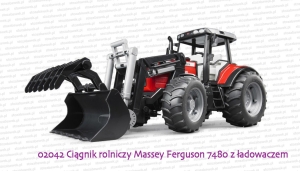 Bruder 02042 Ciągnik rolniczy Massey Ferguson 7480 z ładowaczem czołowym