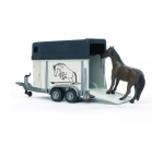 02028 BRUDER Przyczepa do przewozu koni + figurka konia