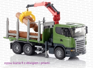 03524 BRUDER Scania R z dźwigiem i pniami