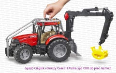 Bruder 03097 Ciągnik rolniczy Case IH Puma 230 CVX do prac leśnych - sposób sterowania kołami