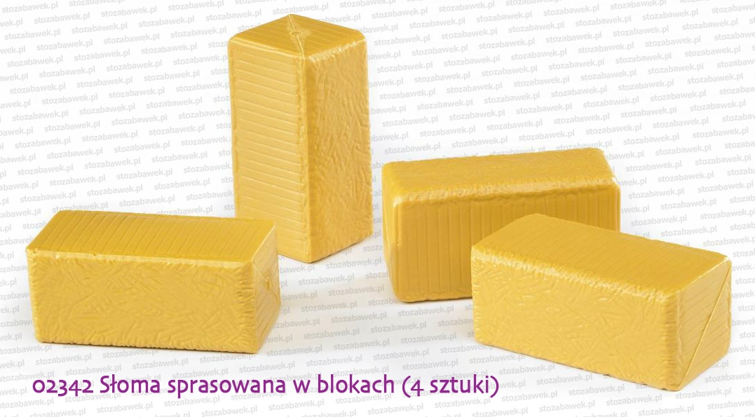 Bruder - 02342 Słoma sprasowana w blokach - 4 sztuki