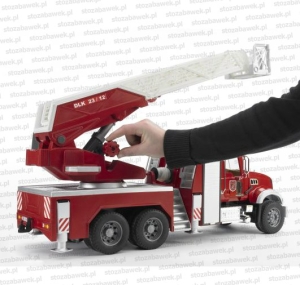 Bruder 02821 Mack straż pożarna z pompą wodną - pokrętło sterowania drabiną