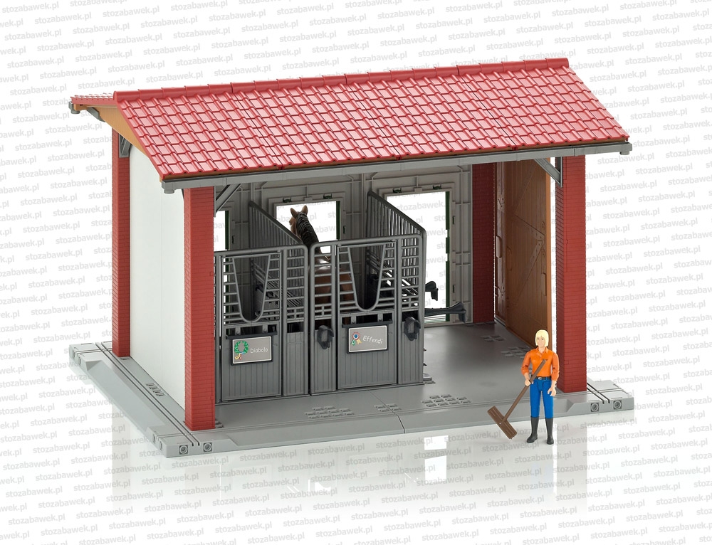 Bruder 62520 Stajnia bworld + figurka konia + figurka kobiety