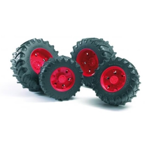 03313 BRUDER Komplet kół do ciągników Fendt serii 03000 - czerwone