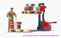 62210 BRUDER Figurka kuriera UPS i akcesoria logistyczne