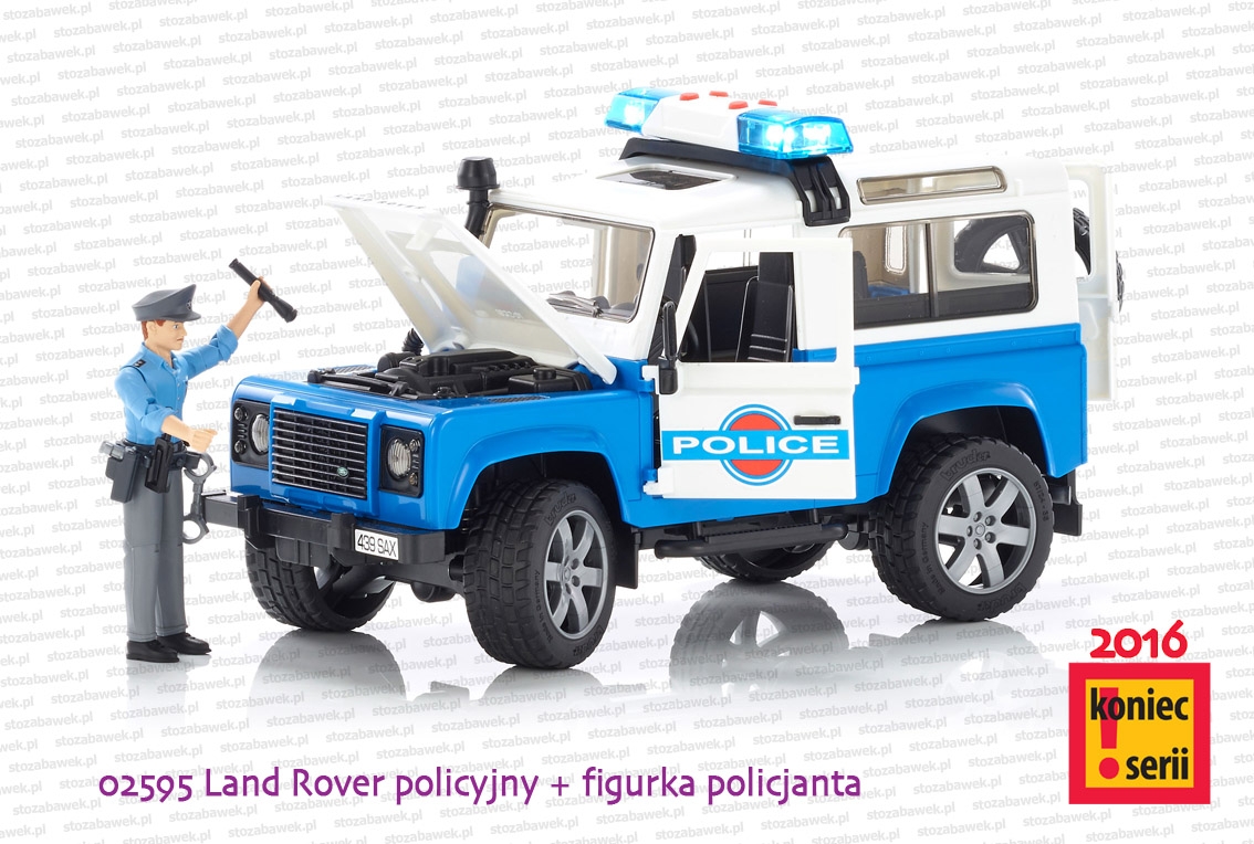 Bruder 02595 Land Rover Defender policyjny + figurka policjanta