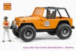 02542 BRUDER Jeep Cross country pomarańczowy + figurka kierowcy