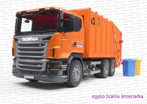 03560 - Scania śmieciarka + 2 kosze na śmieci w zestawie