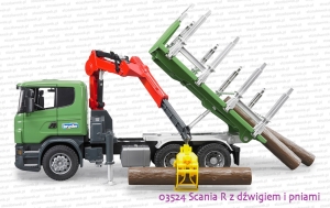 Bruder 03524 Scania R z dźwigiem i pniami