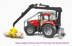 Bruder 03097 Ciągnik rolniczy Case IH Puma 230 CVX do prac leśnych - chwytak w akcji