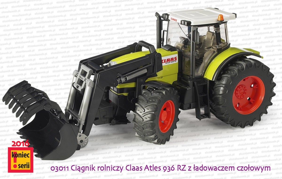 Bruder 03011 Ciągnik rolniczy Claas Atles 936 RZ z ładowaczem czołowym