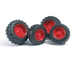02322 BRUDER Komplet kół do ciągników serii 02000 - czerwone